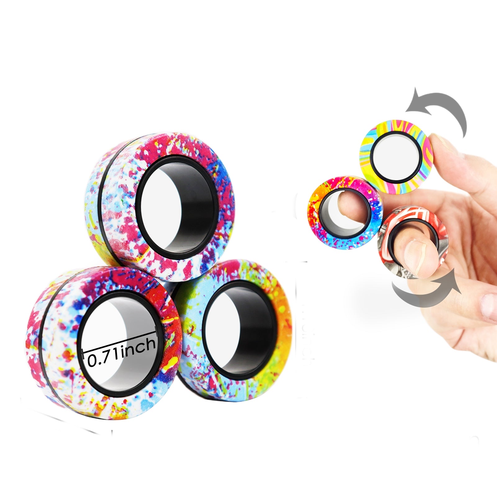 Magnetic spinner rings