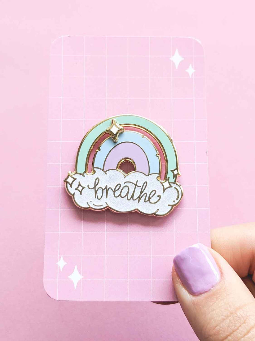 Breathe Rainbow fidget pin