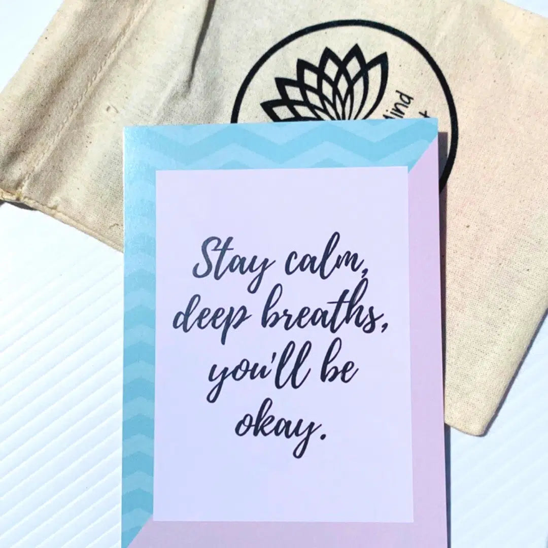 Calm Strategy cards and stand