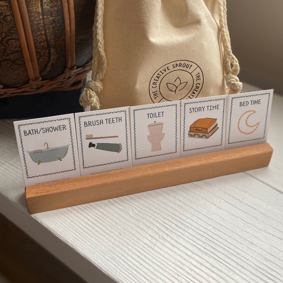 72 Daily Routine Cards & timber stand