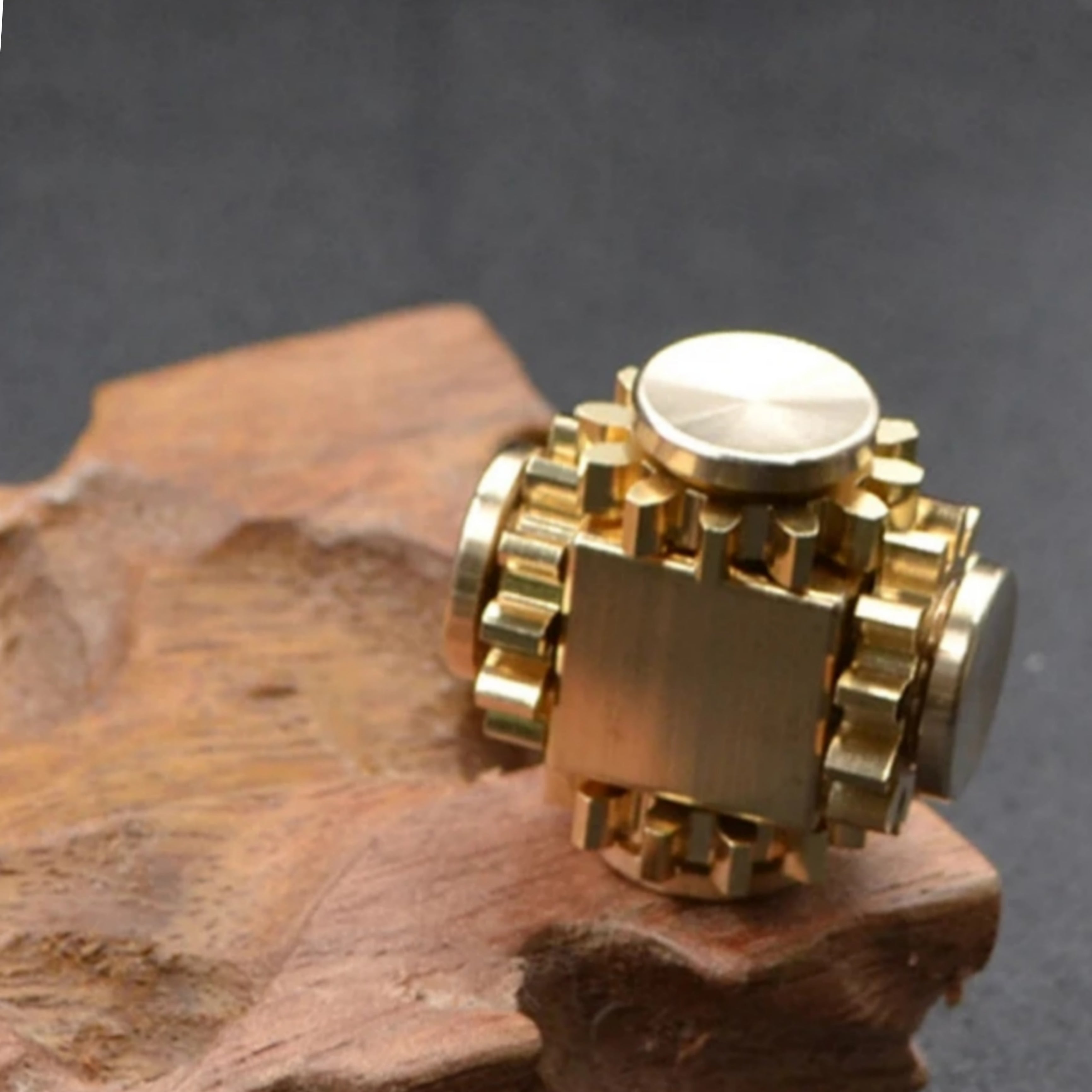 Brass gear cube