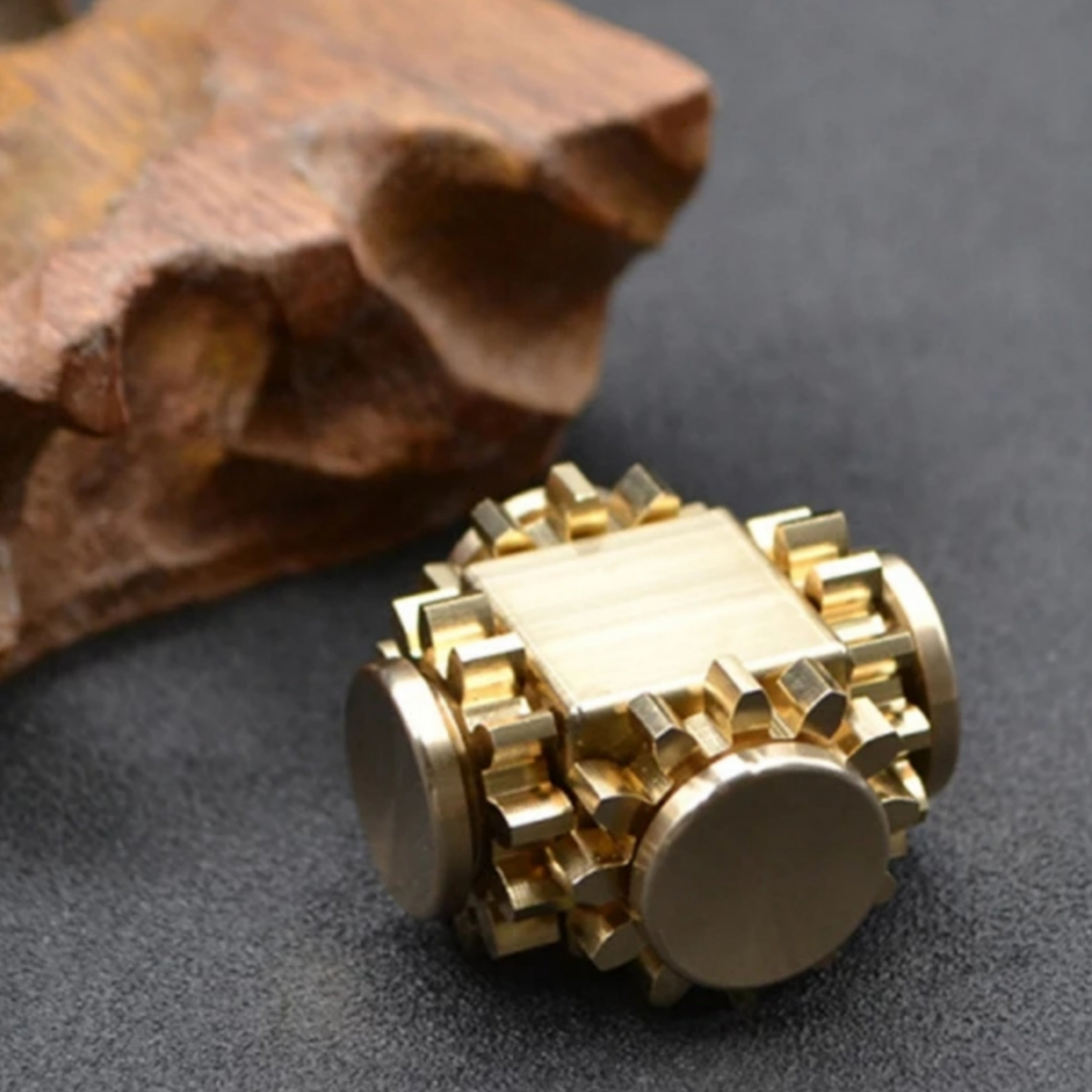 Brass gear cube