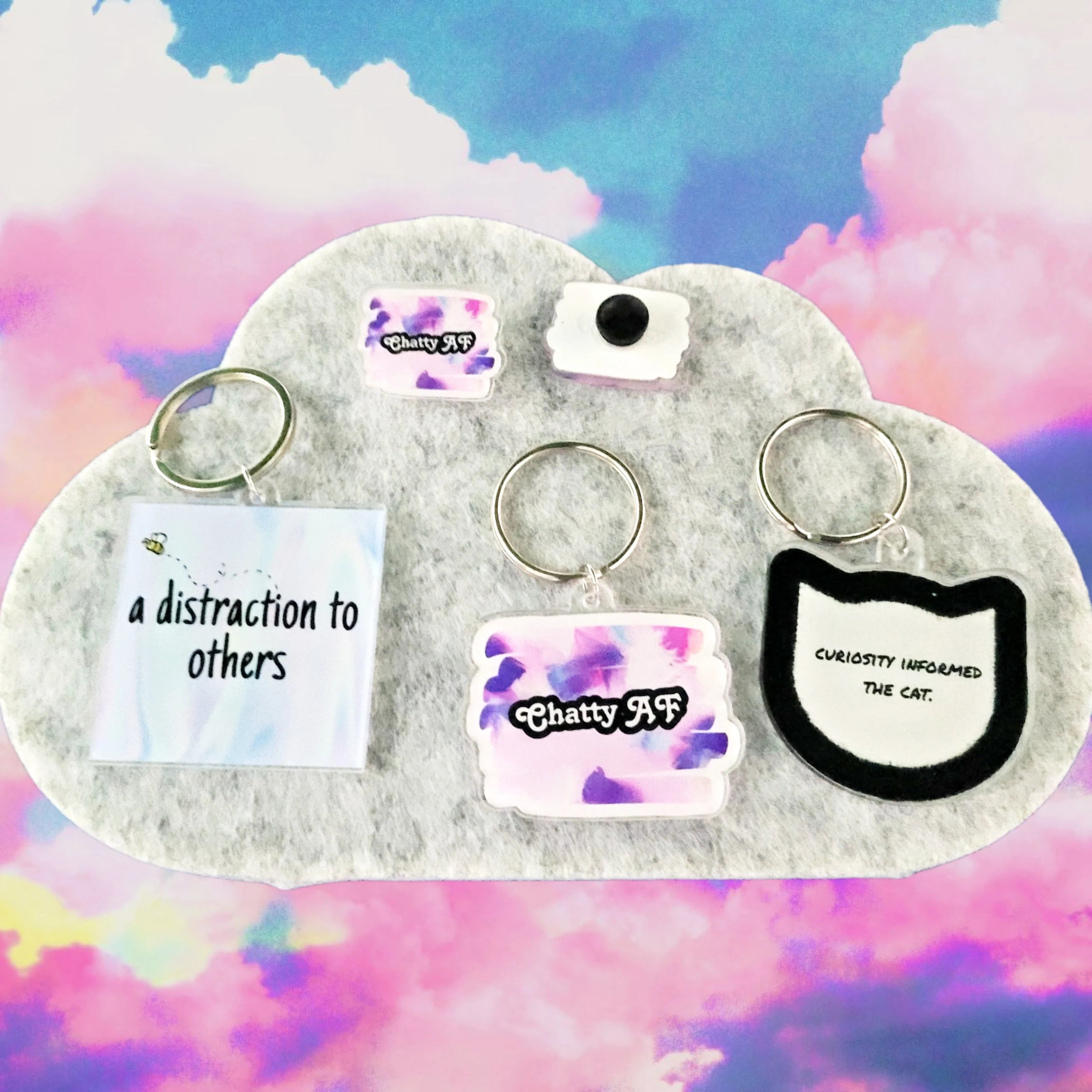 Chatty AF acrylic keyring