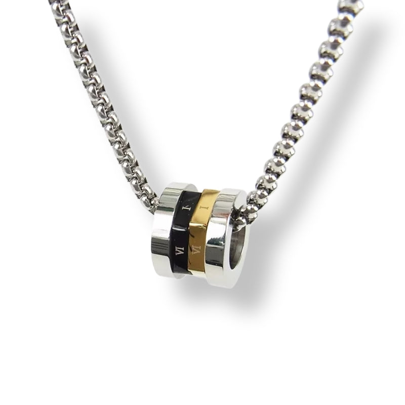 Fidget Rotating Roman Numeral Pendant necklace