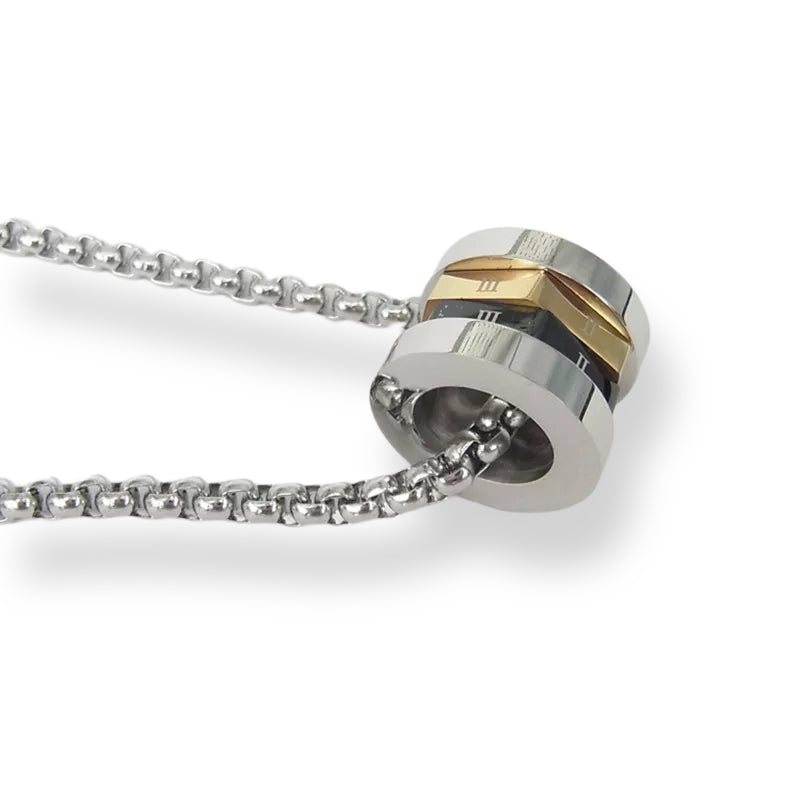 Fidget Rotating Roman Numeral Pendant necklace