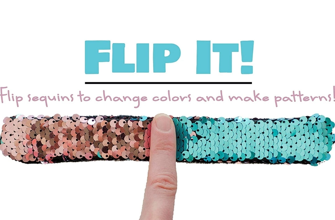 Reversible sequin slap bands