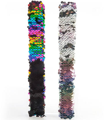 Reversible sequin slap bands