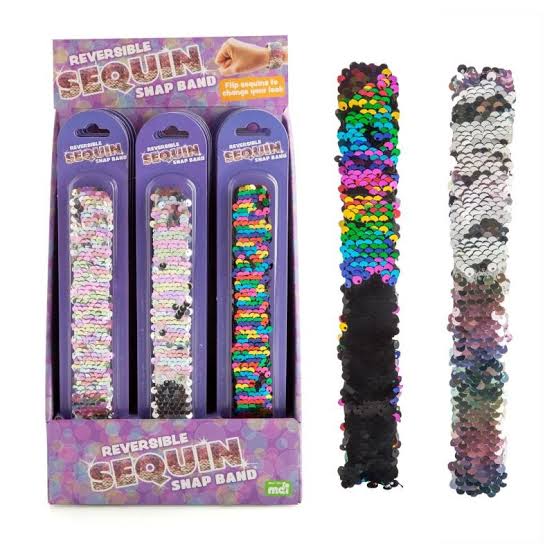 Reversible sequin slap bands