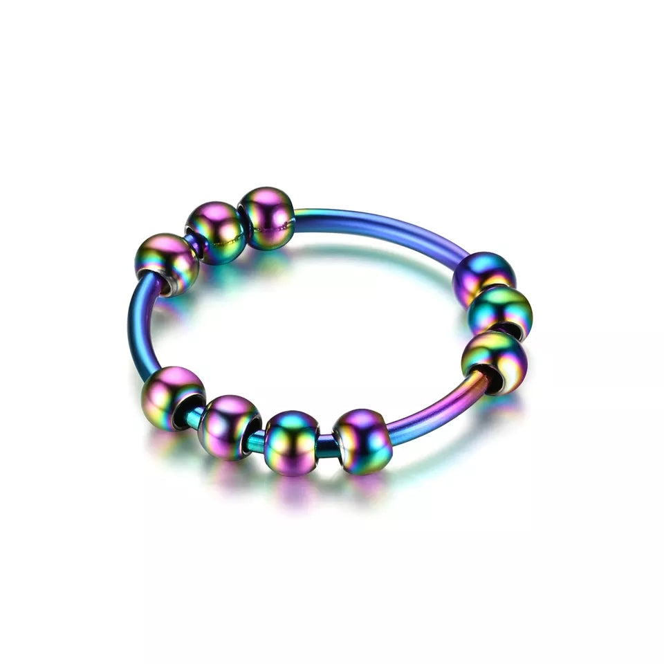 Blue Shimmer - Spinning fidget ring