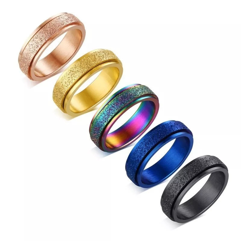 Rainbow Shimmer - Spinning fidget ring