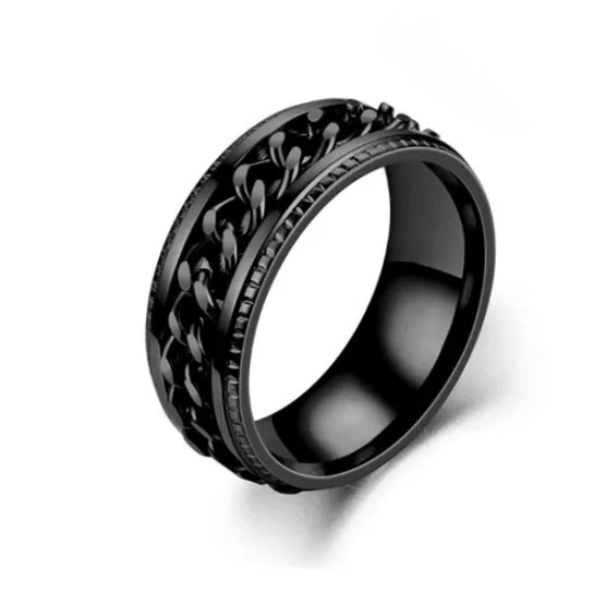 Black - Spinning fidget ring