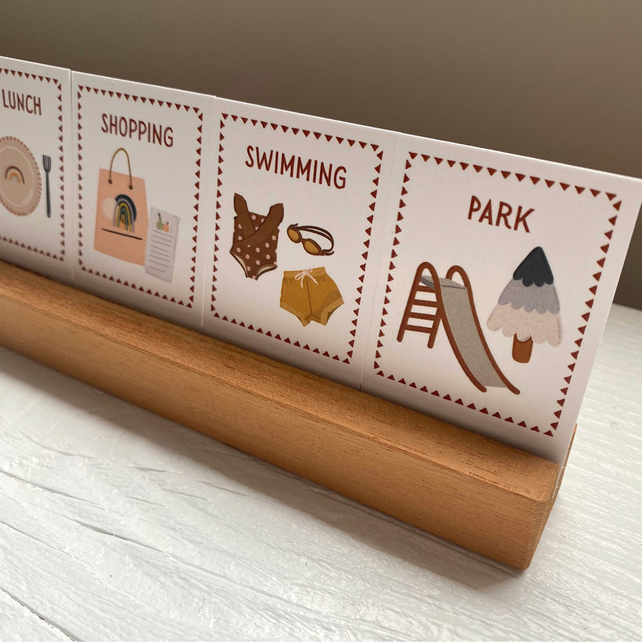 72 Daily Routine Cards & timber stand – our-sensory-life-