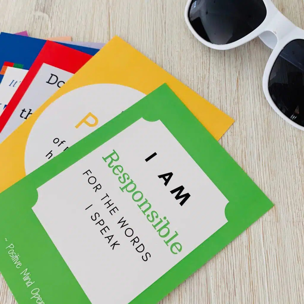 Affirmation cards for kids 7-12 & stand