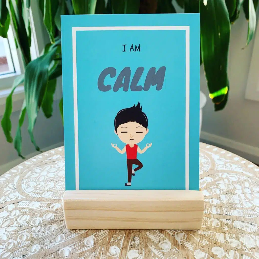 Affirmation cards for kids 4-7 & stand