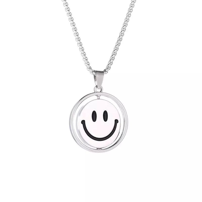 Smiley/Sad spinner necklace