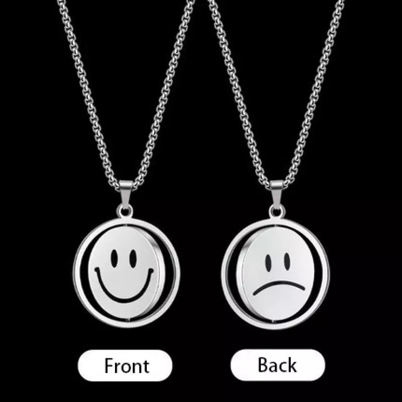 Smiley/Sad spinner necklace