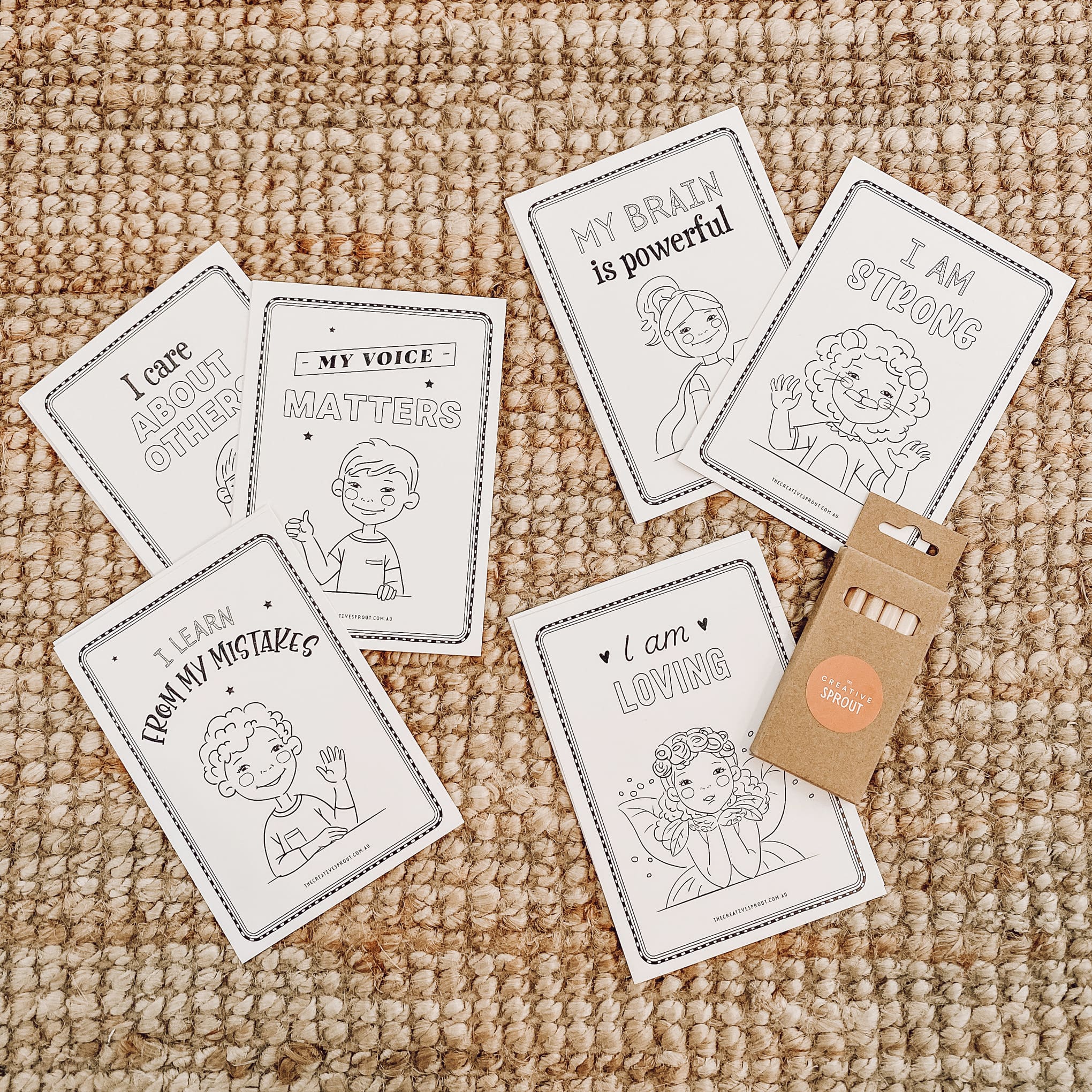 Affirmation Colouring In Cards