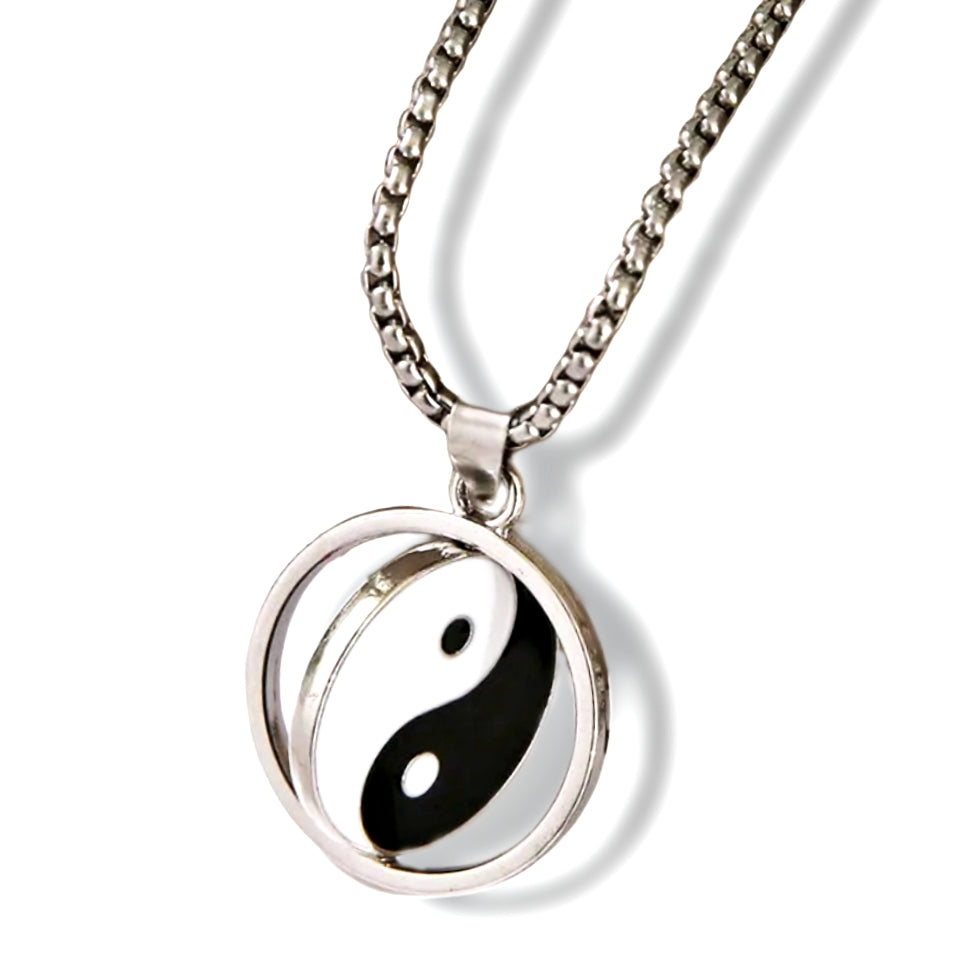 Yin Yang spinner necklace