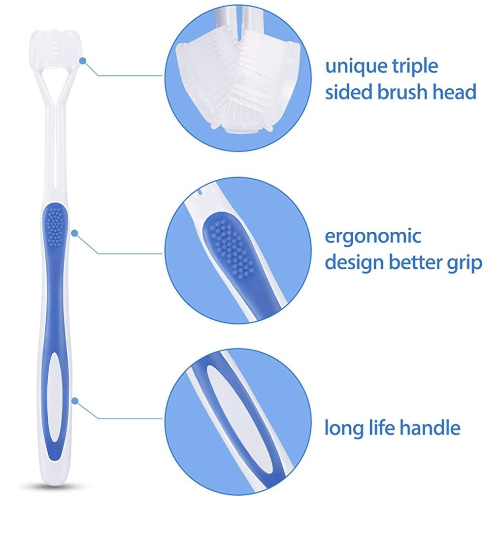 3 sided toothbrush for faster cleaning
