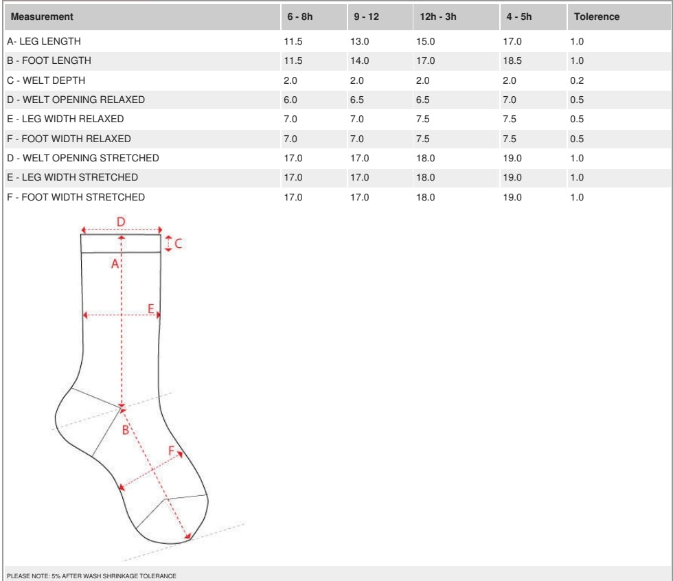 Medium Sensory Socks UK size 9 -12