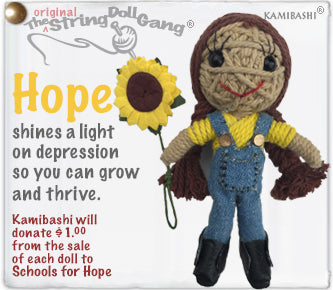 Hope the Kamibashi Worry Doll - shines a light on depression so you can grow and thrive.